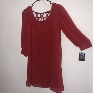 Wine Chiffon Style Dress